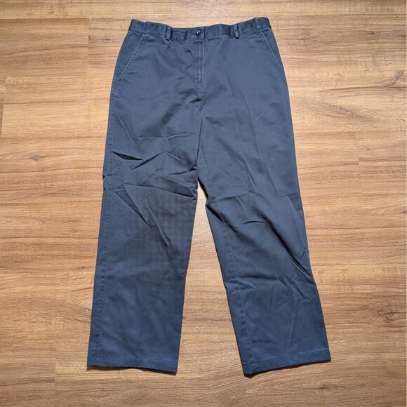 LL Bean Wrinkle-Free Bayside Pants Womens 14 Reg Classic Fit Chinos Blue - Picture 1 of 11